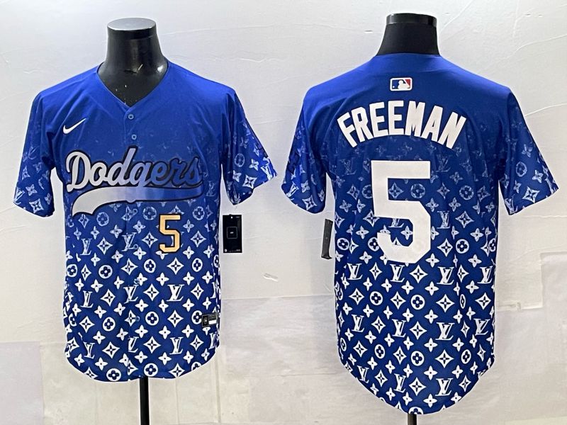 Men Los Angeles Dodgers #5 Freeman Blue Nike 2025 MLB jersey 04